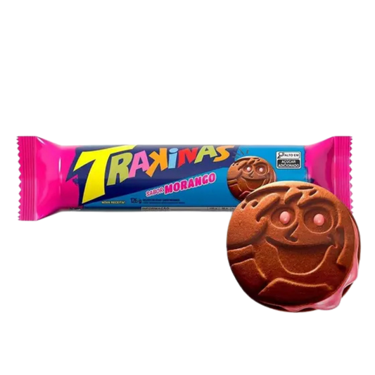 BISCOITO TRAKINAS MAIS MAIS MORANGO 26G